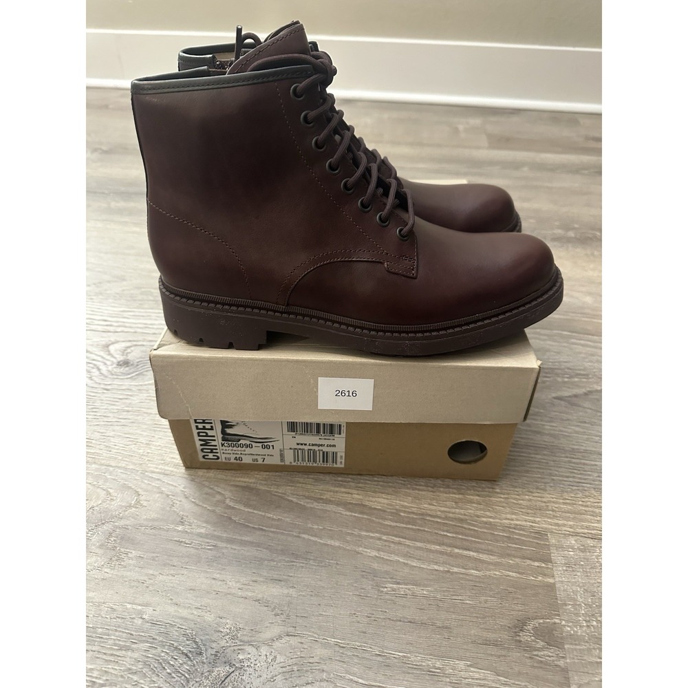 Camper Hardwood Brown Boots Size 7